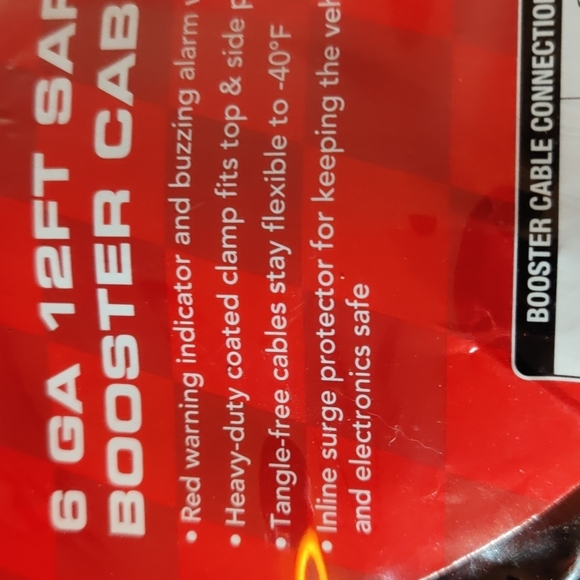 Duralast 12ft Battery Booster Cable plus free air clips - Picture 5 of 6